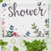 Baby Shower Floral Invite Geschirrtuch (Gefaltet)