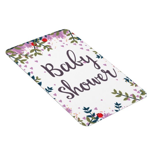 Baby Shower Floral Invite Magnet (Rechte Seite)