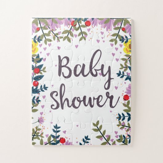 Baby Shower Floral Invite Puzzle (Vertikal)