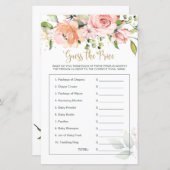 Baby Shower Floral rät das Preisspiel (Vorne/Hinten)