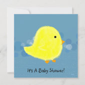 Baby Shower Fluffy Chick CustomizabIe Einladung (Vorderseite)