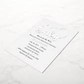 Baby Shower Foil Einladung, Script, Herz, Junge Folieneinladung (Gedreht)