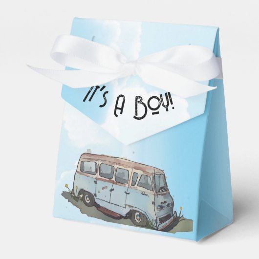 Baby shower for a boy, van and sedan geschenkschachtel (Vorderseite)