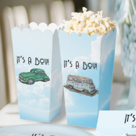 Baby shower for a boy, van and sedan geschenkschachtel
