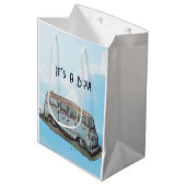 Baby shower for a boy, Van and sedan Mittlere Geschenktüte (Vorderseite Schrägansicht)