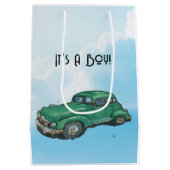 Baby shower for a boy, Van and sedan Mittlere Geschenktüte (Rückseite)