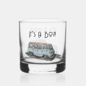 Baby shower for a boy, van and sedan whiskyglas (Vorderseite)
