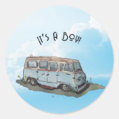 Baby shower for a boy, van runder aufkleber (Vorderseite)