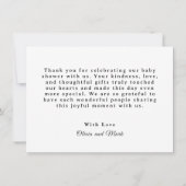 Baby Shower for Boy Blue Balloon Teddy Bear Dankeskarte (Rückseite)