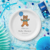 Baby Shower for Boy Blue Balloon Teddy Bear  Pappteller (Party)
