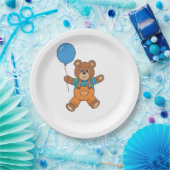 Baby Shower for Boy Blue Balloon Teddy Bear  Pappteller (Party)