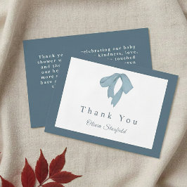 Baby Shower  for Boy – Blue Bow , Customizable  Dankeskarte