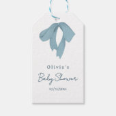 Baby Shower for Boy – Blue Bow , Customizable Geschenkanhänger (Vorderseite)