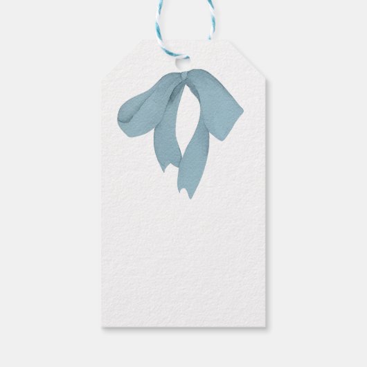 Baby Shower for Boy – Blue Bow , Customizable  Geschenkanhänger (Rückseite)