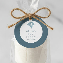 Baby Shower for Boy – Blue Bow , Customizable  Geschenkanhänger
