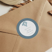 Baby Shower for Boy Blue Bow , Customizable  Runder Aufkleber