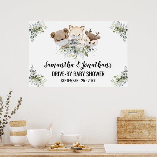Baby Shower Forest Animals Poster (Küche)
