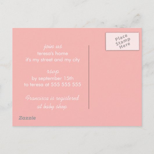 Baby Shower Foto Einladungen mit Bird Postkarten (Rückseite)