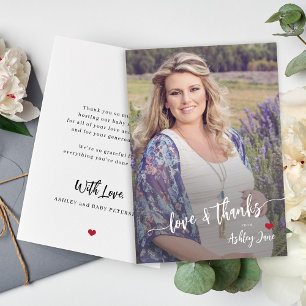 Baby-Shower-Foto moderne Liebe und Dankbarkeit Sch Dankeskarte