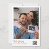 Baby-Shower-Foto-QR-Code mit Kaffeethema Einladung (Rückseite)