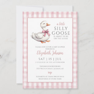 Baby Shower Foto QR-Code Rosa Entchen Einladung