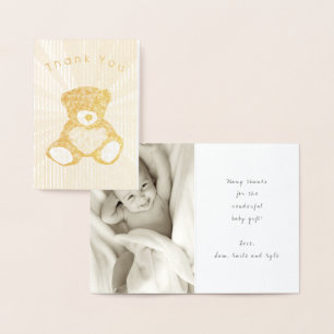 Baby-Shower-Foto-Vorlage Danke Gold Karte
