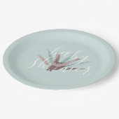 Baby Shower Fox Bohemisch Feathers Pappteller (Schrägansicht)