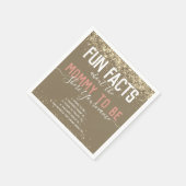 Baby Shower Fun Fakten Gold Glitzer Girly Napkin Serviette (Ecke)