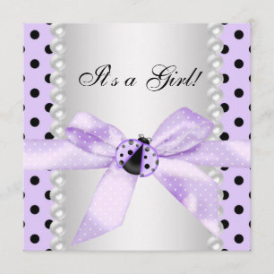 Baby Shower für das lila Marienkäferchen Einladung
