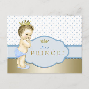 Baby Shower für den kleinen Prinzen in Blau Einladung