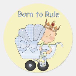 Baby Shower für den Prinzen + Geboren um zu herrsc Runder Aufkleber
