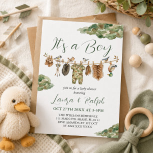 Baby Shower für Jagdbuben  Einladung