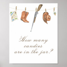 Baby-Shower für Jäger - rate wie viele Süßigkeiten Poster