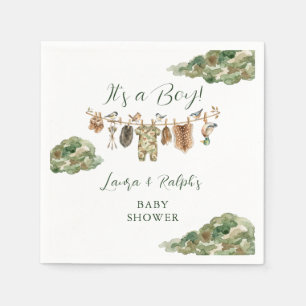 Baby Shower für Jungen mit Entenjagd-Motiv Serviette