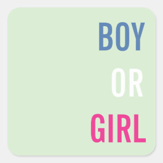 Baby Shower für Mädchen oder Jungen Quadratischer Aufkleber
