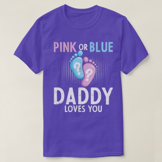 Baby Shower Future Vater Rosa oder Blue Gender Rev T-Shirt (Design vorne)