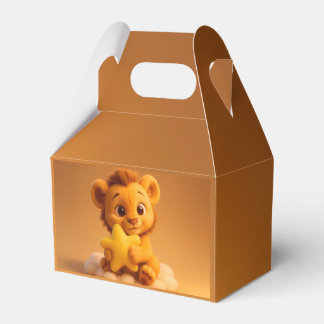 Baby Shower Gable Favor Box – Little Lion & Star Geschenkschachtel