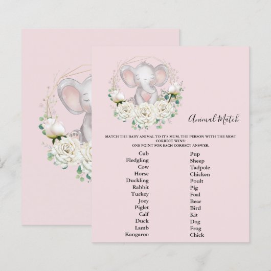 Baby Shower Game (Vorne/Hinten)