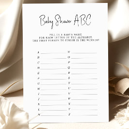 Baby Shower Game ABC-Namen Minimalistisch