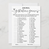 Baby Shower Game Animal Gestation Card Einladung (Vorderseite)