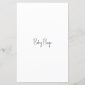 Baby Shower Game Baby Bingo (Rückseite)