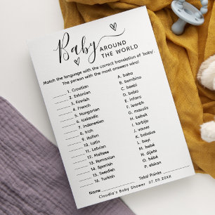 Baby Shower Game Baby Rund um die Weltkarte Einladung