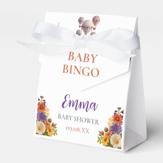 Baby Shower Game Bingo Card – Prize Favor Box Geschenkschachtel (Vorderseite)
