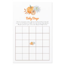  Baby Shower Game Bingo Little Pumpkin Fall Niedli
