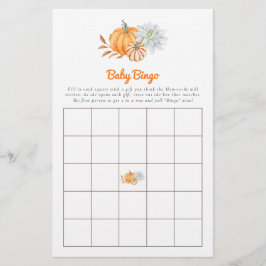  Baby Shower Game Bingo Little Pumpkin Fall Niedli Flyer