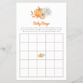 Baby Shower Game Bingo Little Pumpkin Fall Niedli Flyer
