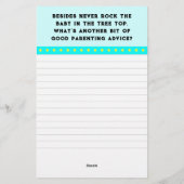 Baby Shower Game Briefpapier (Rückseite)