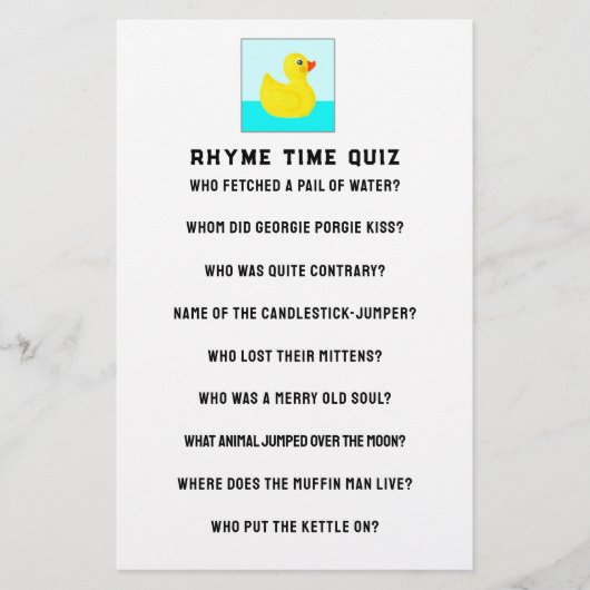 Baby Shower Game Briefpapier (Vorderseite)