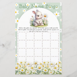 Baby Shower Game Bunny Gender Neutral Baby Bingo