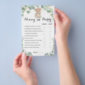 Baby Shower Game Card Mommy oder Daddy Bear Greene Flyer (Handgriff)